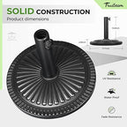 FRUITEAM 15" 23 lbs Round Patio Umbrella Base Pre-Filled Umbrella Stand Sun-Flower-Pattern Heavy Duty Market Umbrella Base Stand for Patio, Outdoor, Swimming Pool, Black - Image 5