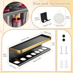 Airwrap Storage Holder Compatible with Dyson Airwrap Curling Iron Wall Mounted Storage Rack Holder for Home Organizer (with Comb) Gold - Image 2