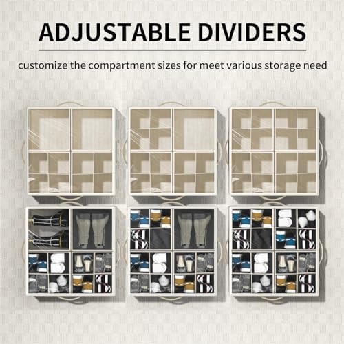 Aokeyee Shoe Organizer for Closet,Foldable Shoe Storage Organizer Box Bin with Adjustable Dividers and Clear Cover, Fits up to 16 Pairs - Image 3