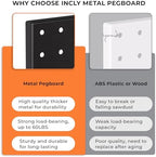 INCLY 4 Pack 12"x24" Upgrade Thicker Heavy Duty Metal Peg Board - Image 3