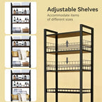 4-Tier Bathroom Organizer Shelf Over The Toilet Storage Cabinet with Feet Pad Over The Toilet Storage Rack with Adjustable Shelf and Basket Bathroom Shelves Above Toilet Bathroom Shelves - Image 5