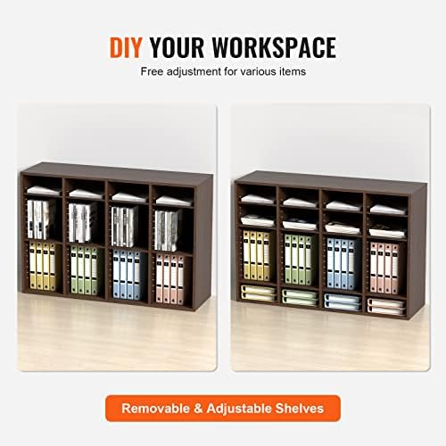 VEVOR Literature Organizers, 36 Compartments Office Mailbox with Adjustable Shelves, Wood Literature Sorter 39.3x12x26.8 inches for Office, Home, Classroom, Mailrooms Organization, EPA Certified Brown - Image 5