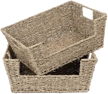StorageWorks Pantry Baskets for Organizing, Storage Baskets, Seagrass by StorageWorks