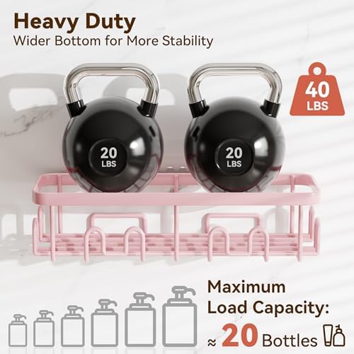 YASONIC Shower Caddy Adhesive, Rustproof Shower Organizer, Wall Shower Rack - Image 4