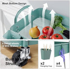 3 Tier Green Metal Rolling Cart with Lockable Wheels, 3 Tiered Roller Shelf - Image 5
