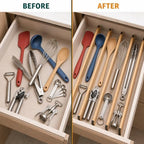 Adjustable Bamboo Drawer Dividers, Expandable Organizer Separators for Kitchen, Bedroom, and Office, 6 Pack - Image 7