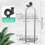 Shower Caddy Hanging for Handheld Showerheads Adjustable Hagging Shower Caddy, Stainless Steel Hose Hanging Shower Organizer 4 Levels Height Shower Rack (Sliver) - Image 7