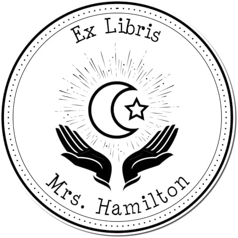 Custom Library Stamper - Personalized PSI Pre-Inked Praying Star and Crescent Home Library Stamp for Islamic Cultural Center Members - Ideal for Personalizing Books and Documents -, Long-Lasting Ink by AcornSalesCo