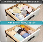 Vtopmart Drawer Dividers Organizers 4 Pack, Adjustable 3.2" High Expandable from 12.2-21.4" Kitchen Drawer Organizer, Clear Plastic Drawers Separators for Clothing, Installed by Double-sided Tape - Image 5