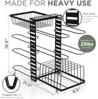7-Tier Pots and Pans Organizer Under Cabinet - Cooking Pot Lid Organizer for Cabinet with Basket for Utensils, Lid Rack - Adjustable Vertical Holder Cookware Storage, Steel Pot Rack for Kitchen - Image 7