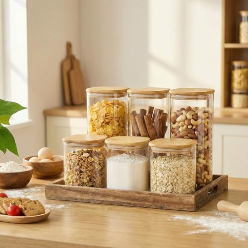 17 oz Square Glass Food Storage Containers with Airtight Bamboo Lids 12Pack - Image 6
