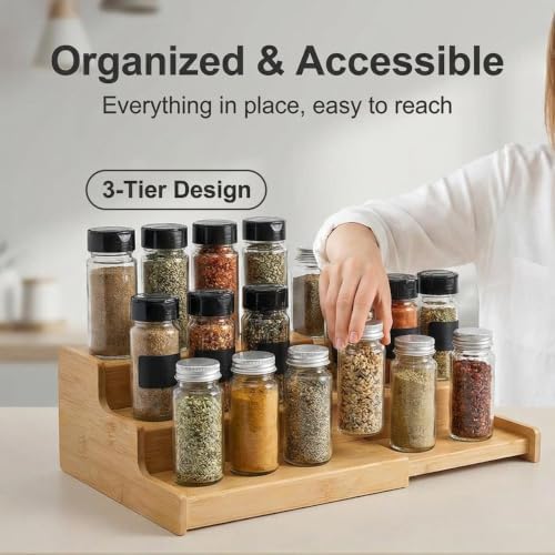 JinDoWin Spice Rack Organizer for Cabinets,Countertop & Pantries,2 Pack - Image 4