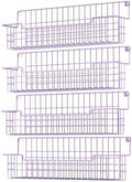 Spice Rack Wall Mount, Spice Organizer for Cabinet & Pantry Door, Set of 4 Hanging Spice Rack Saving Space for Kitchen, Purple by AURIKAR