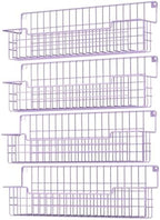 Spice Rack Wall Mount, Spice Organizer for Cabinet & Pantry Door, Set of 4 Hanging Spice Rack Saving Space for Kitchen, Purple by AURIKAR