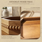 EOSAHR Acacia Wood Decorative Tray: Serving Tray for Room Decor, Brown - Image 6