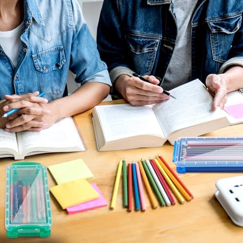 Gueevin 24 Pcs Pencil Box Clear Plastic Pencil Case, Dark - Image 6