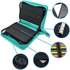 YOUSHARES 200 + 16 Slots Pencil Case & Extra Pencil Layer Holder - Bundle for Prismacolor Watercolor Pencils, Crayola Colored Pencils, Marco Pens and Cosmetic Brush (216 slots Green) - Image 5