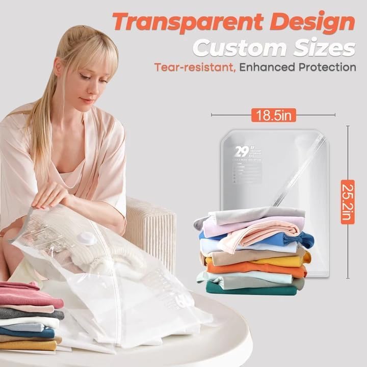 Vacbird 10 Pack 29" Vacuum Bags for Storage - Pump Not Included, Compression Packing Seal for Clothing Blanket Pillows Suitcase Luggage Travel, Compact & Airtight - Image 2