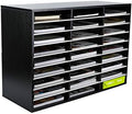PAG-Mass Mail Sorter Organizer, Wood Literature Organizer, Student Mailbox for Classroom, Desktop Bill Paper Organizer for Office Home School, 27 Compartments, Black&White by PAG