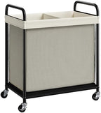 ELYKEN Laundry Hamper 2 Section, 100L Rolling Laundry Sorter with Wheels by ELYKEN