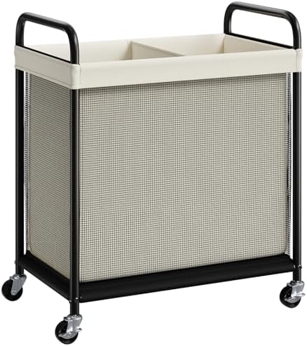 ELYKEN Laundry Hamper 2 Section, 100L Rolling Laundry Sorter with Wheels by ELYKEN