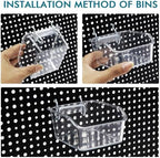 248PCS Pegboard Accessories Organizer Kit,1/8 and 1/4 inch Pegboard Hooks Assortment, Pegboard Bins, Metal Hooks for Hanging Storage (Transparent) - Image 2