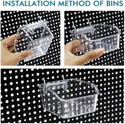248PCS Pegboard Accessories Organizer Kit,1/8 and 1/4 inch Pegboard Hooks Assortment, Pegboard Bins, Metal Hooks for Hanging Storage (Transparent) - Image 2