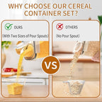 Cereal Containers Storage Set (4L / 135.2oz), 8PCS Airtight Food Storage Containers with Lids, Cereal Dispensers for Kitchen Pantry Organization and Storage with Pour Spout, 20 Labels, Marker - Image 5