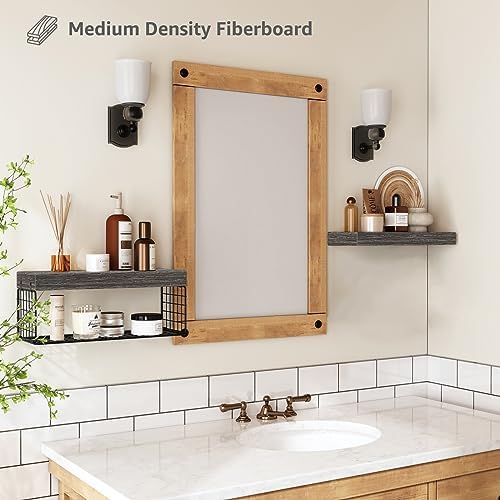 QEEIG Bathroom Shelves Over Toilet Wall Mounted (Grey, Set of 2, 15.7") - Image 5
