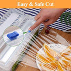 Plastic Wrap Cutter Slide Cutter - Reusable Snap-on Sliding Cutter Fit 24 inch Plastic Wrap Foil Wax Paper Parchment Paper Barbecue Paper Baking Paper Roll, Two Way Wrap Slide Cutter 4 pcs - Image 3