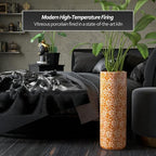 Red Lantern 24" White Flowers on Orange Umbrella Stand - Image 3