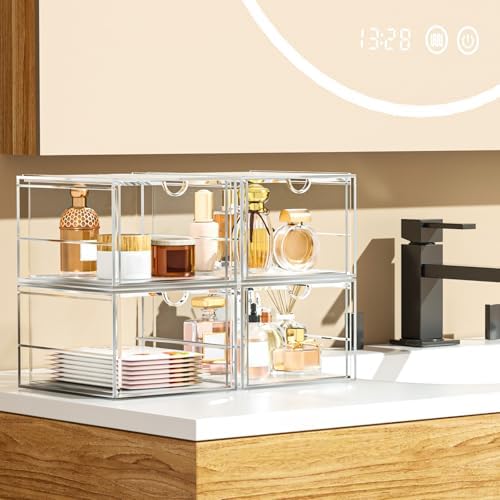 caktraie 4-Drawer Acrylic Storage Organizer for Desk, Crafts,Vanity - Image 2