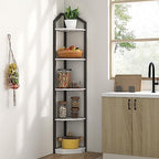 Fun Memories 5 Tier Corner Shelf, 70” Corner Shelf Stand, Corner Bookshelf Plant Stand, Storage Shelf for Bathroom, Living Room, Kitchen,Home Office, White - Image 4