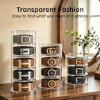 FEMELI Acrylic Belt Storage Organizers For Closet 5-Layer Clear Belt Holder - Image 2