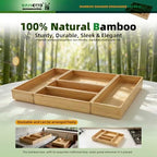 BAMOTTO CRAFTBAMBOO Stackable Bamboo Drawer Organizer Set of 5 for Kitchen - Image 6