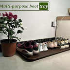 Large Multifunctional Boot Tray 2 Pack Boot Mat Washable Indoor or Outdoor Tray Mat for Shoes Boots Plants Pots Paint Tins Pet Bowls Car Storage, 30 x 15 x 1.2 Inches (Brown) - Image 2