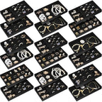 Junkin 18 Pcs Stackable Jewelry Drawer Organizer Inserts Black by Junkin