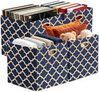 Posprica 13x13x13 Storage Cube Bins, Collapsible Storage Bins Fabric Storage Cubes Organizer Baskets Box Drawers for Shelves, Closet, Wardrobe, Bookshelf Blue/Gold Lantern, 4 Pack by Posprica