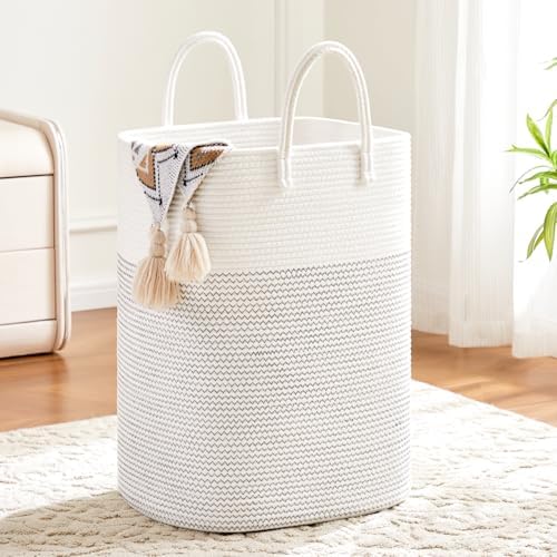 Artfeel Laundry Basket,Woven Cotton Rope Laundry Hamper,40L Versatile Storage for Dirty Clothes,Baby Toys,and Blankets in Bathroom, Nursery,and Living Room by Artfeel