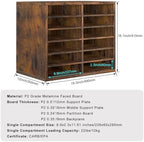 PAG-Mass Countertop Mail Sorter Organizer, Wooden Literature Organizer, Student Mailbox for Classroom, Desktop Bill Organizer for Office Home School, 12 Compartments, Antique Brown - Image 2