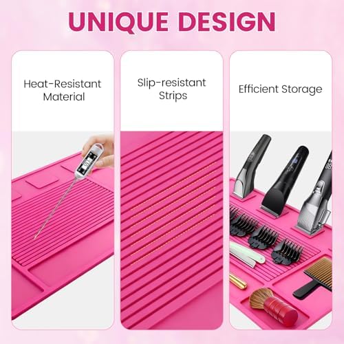 Magnetic Barber Mat for Clippers, Station Organizer with 4 Magnets - Image 6