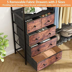 Heavy Duty Clothing Rack with 5 Drawers & 4 Storage Shelves, 2 Hanging Rods - Image 4