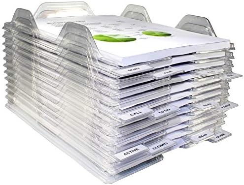 File Organizers - Letter Size, Stackable Trays for Desk - for Office Files, Mail, Documents - 48 Pack by EZSTAX