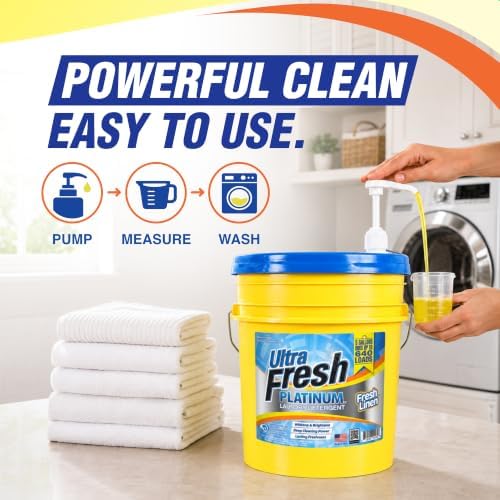 Ultra Fresh Platinum Laundry Detergent, 640 Loads, 5 Gallon, Fresh Linen - Image 4