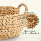 Set of 3 Wicker Storage Baskets for Organizing - Woven Decorative Baskets with Handles - Organizers for Bathroom, Kitchen, and Shelves (Natural) - Image 6