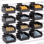 INCLY 12 Pack Slatwall Bins with Hooks, Plastic Slatwall Accessories Bins by INCLY