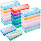 Gueevin 24 Pcs Pencil Box Clear Plastic Pencil Case, Fresh Color by Gueevin