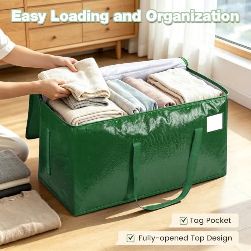 12 Pack Heavy Duty Waterproof Moving Bags, Foldable Totes - Image 3