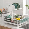 Runnatal 2-Tier Dish Drying Rack with Drainboard for Kitchen Counter by Runnatal