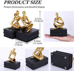 Reading Figurine Book Ends Book Lovers Gifts for Bookshelf Decorations for Readers, Graduates, Students, Teachers, Sculpture Home Decor for Shelves Desk Office Living Room (Black/Gold) - Image 4